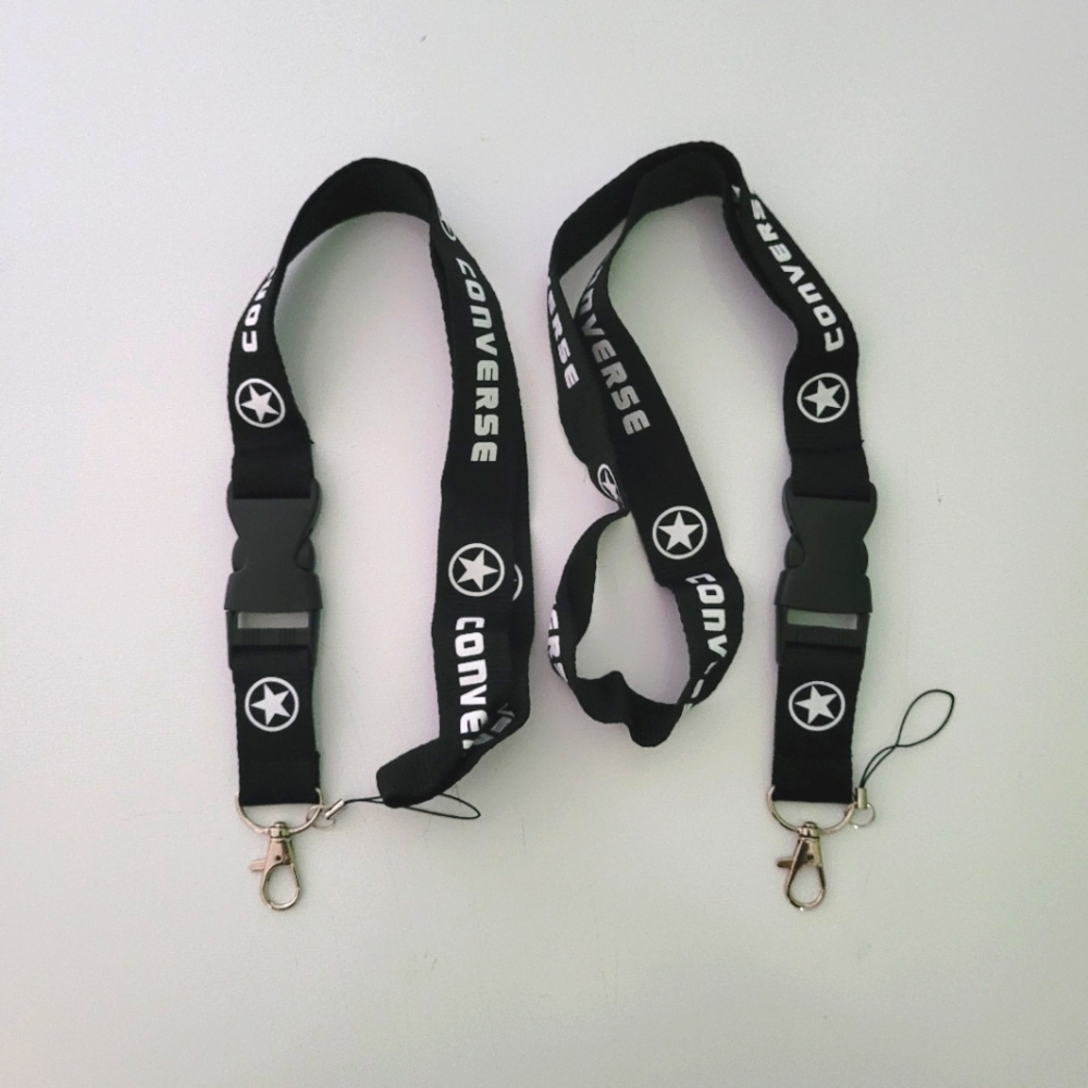 2 Converse Black logo Lanyards